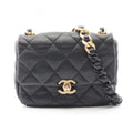 CHANEL Mini Matelasse Shoulder Bag, Lambskin Leather, Women's, Black, AS3205