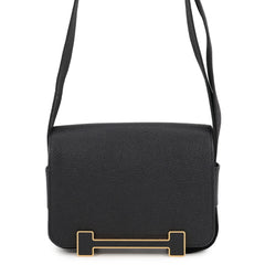 Hermes Shoulder Bag Geta Black Chevre Mysore B Stamp HERMES Handbag — Like New