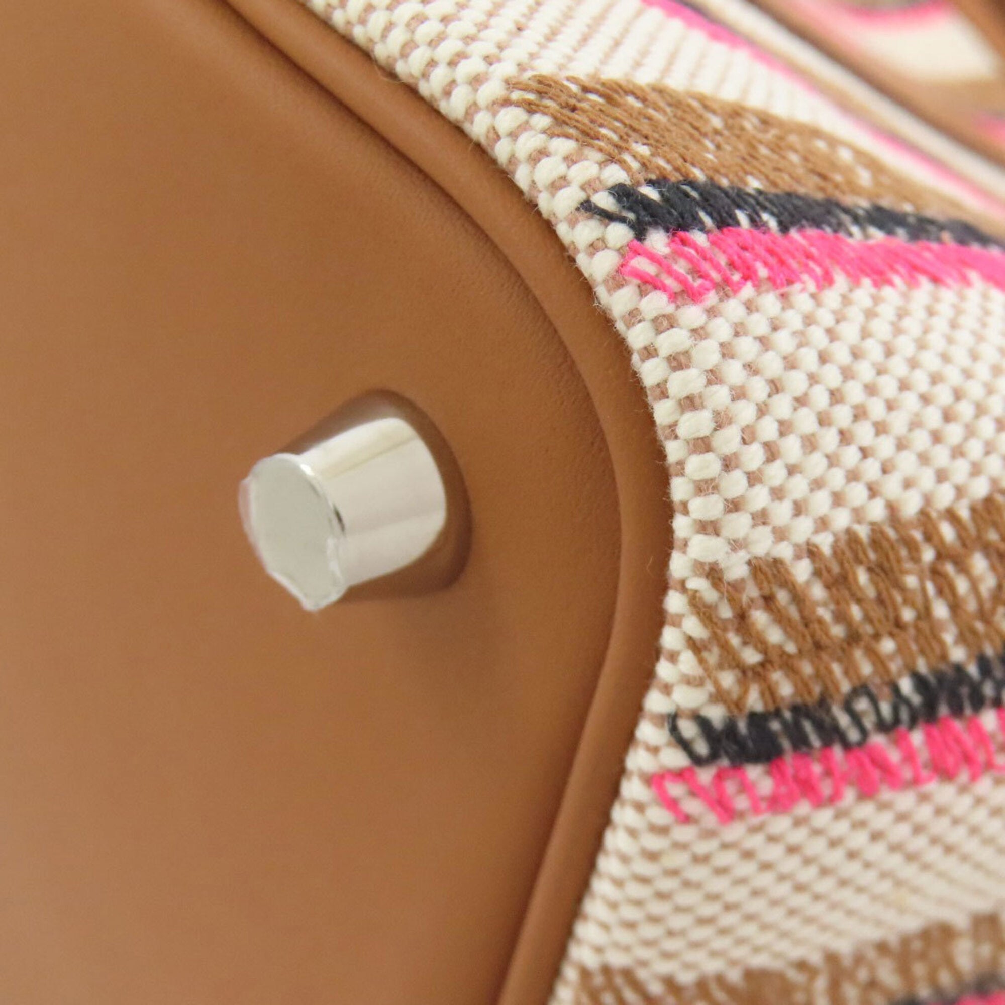 Hermes Picotin Lock PM Couverture Silver Hardware Handbag Toile H/Swift Women's HERMES — Like New