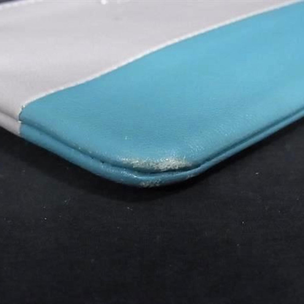 CELINE Solo Wallet/Coin Case in Gray and Blue Leather, Two-Tone Design for Men Women