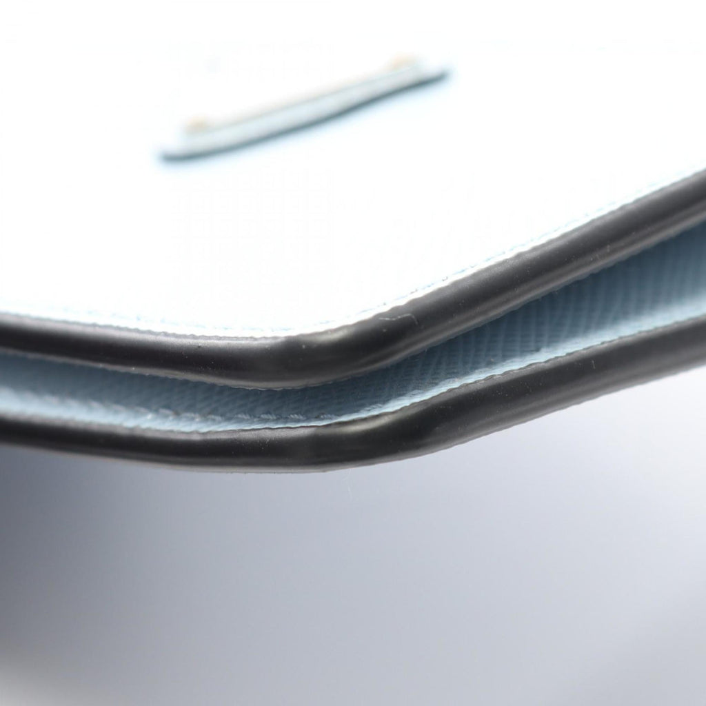 Prada SAFFIANO TRIANGLE Wallet with Coin Purse, Saffiano Leather, Women's, Blue, 2MC084