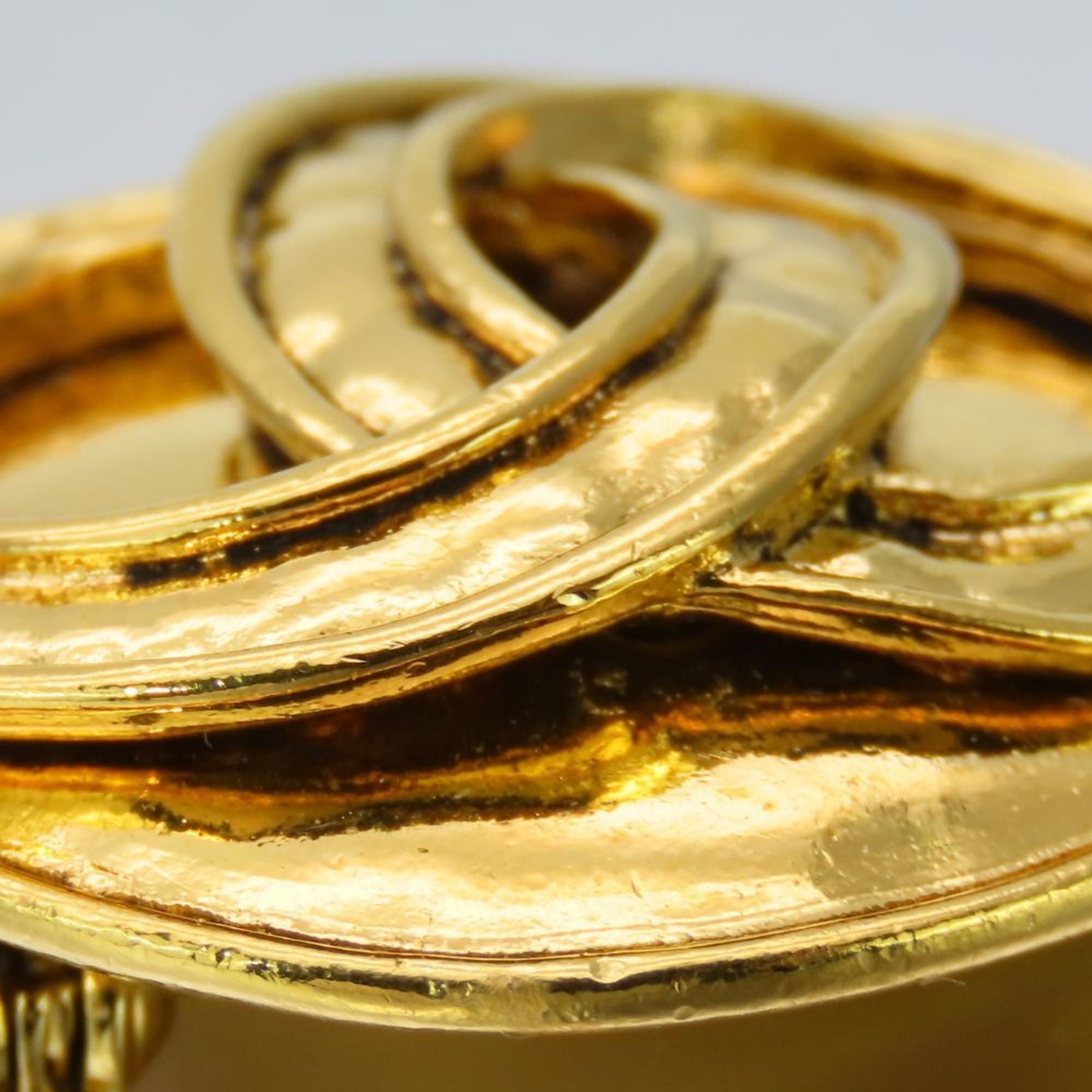 Chanel Brooch Coco Mark Metal Gold Plated Women's CHANEL