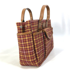 Gucci 628159 check Tote Bag Hand Bag Brown/Bordeaux Based — Like New