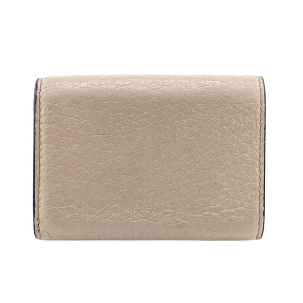 FENDI Selleria Compact Wallet, Tri-fold Beige, Women's
