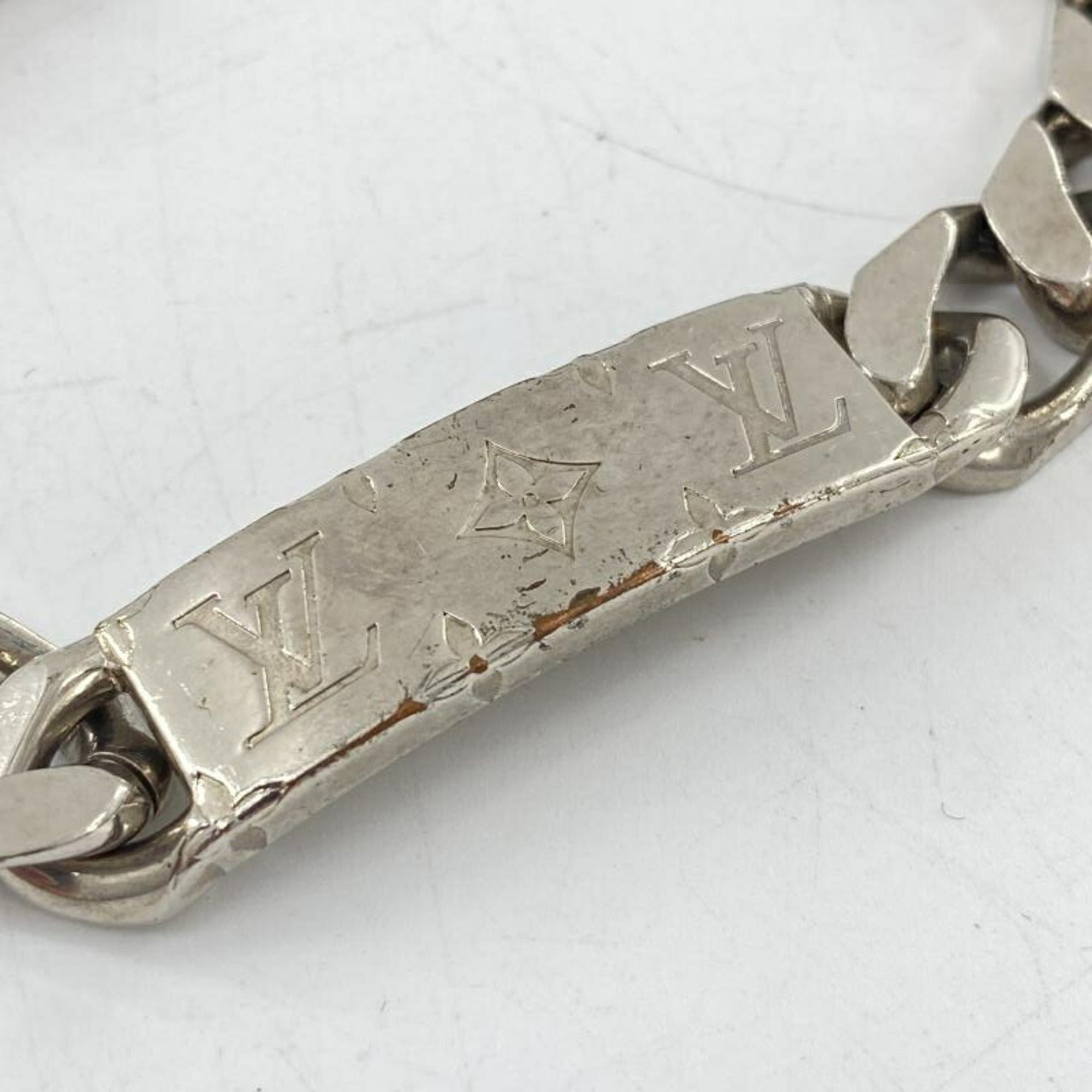 LOUIS VUITTON Chain Bracelet M62486 Monogram Silver Louis Vuitton