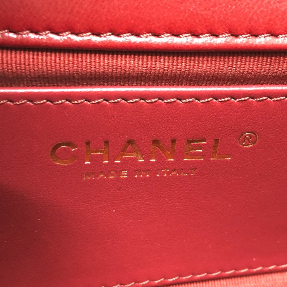 CHANEL Coco Mark Matelasse 3 Chain Shoulder Bag Lambskin Women's Red — New - Store Return