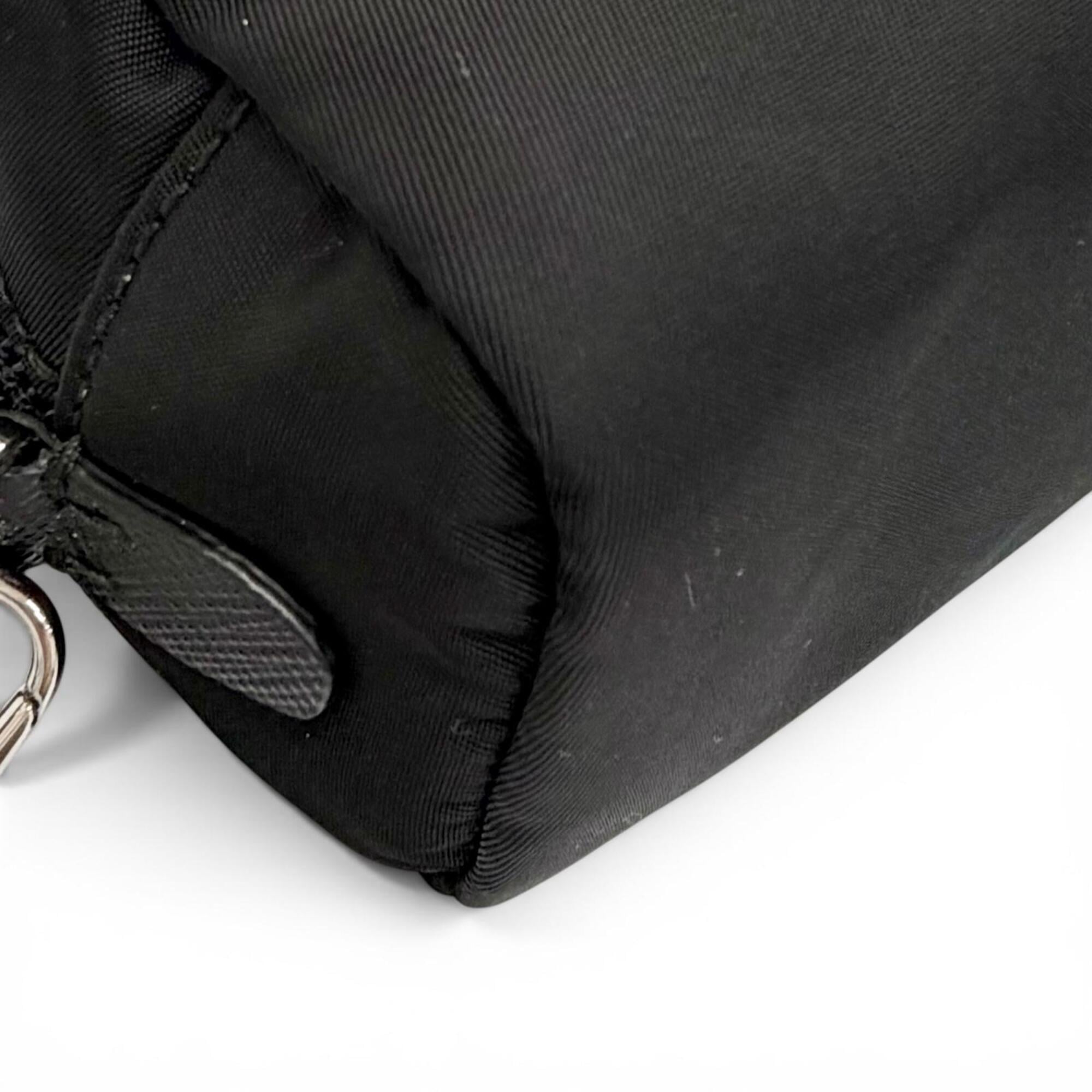 PRADA 1NS175 Vera Re-Nylon Mini Pouch Small Current Model Triangle Logo Plate Cosmetic Black Made in Italy Women's — Like New