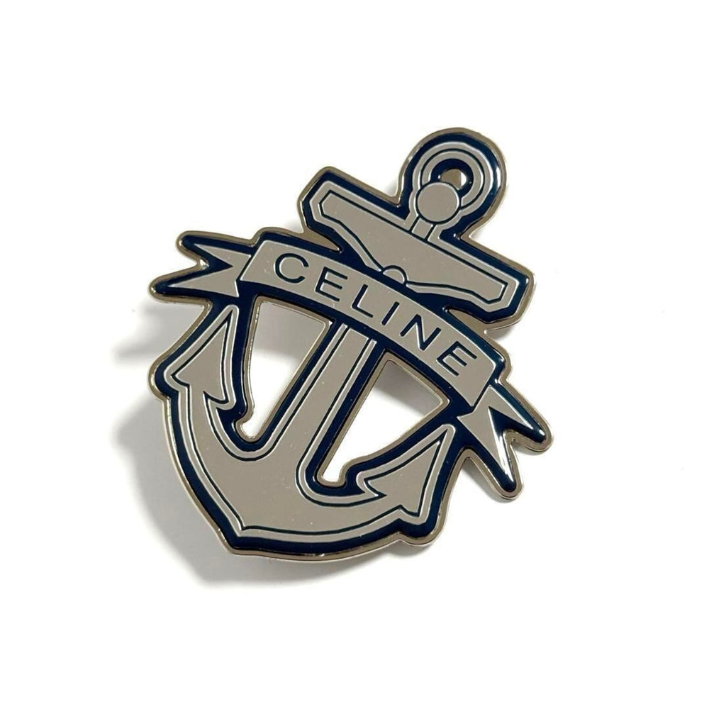 Celine Men's Women's Brooch Badge Anchor Marine Blue — Like New