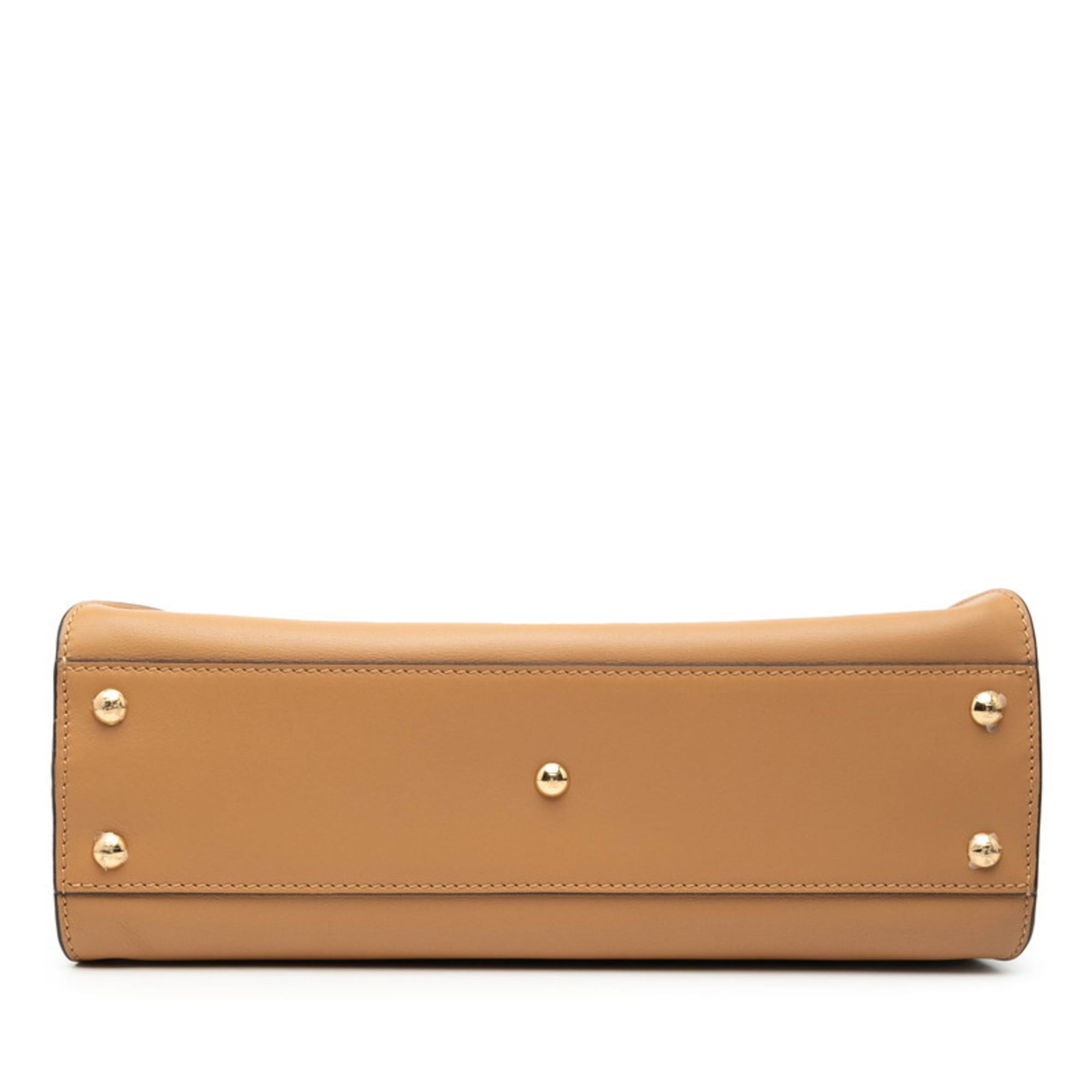 Fendi Selleria Peekaboo Regular Handbag/Shoulder Bag 2WAY 8BN290 Brown, Bordeaux, and Gold Leather Women's FENDI