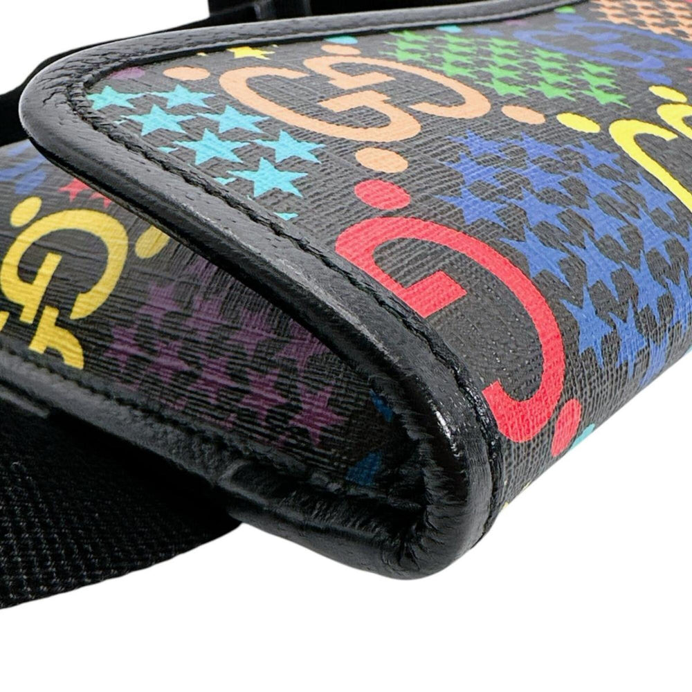 Gucci GUCCI Waist Bag Body GG Psychedelic Leather 598113 Black x Multicolor — Like New