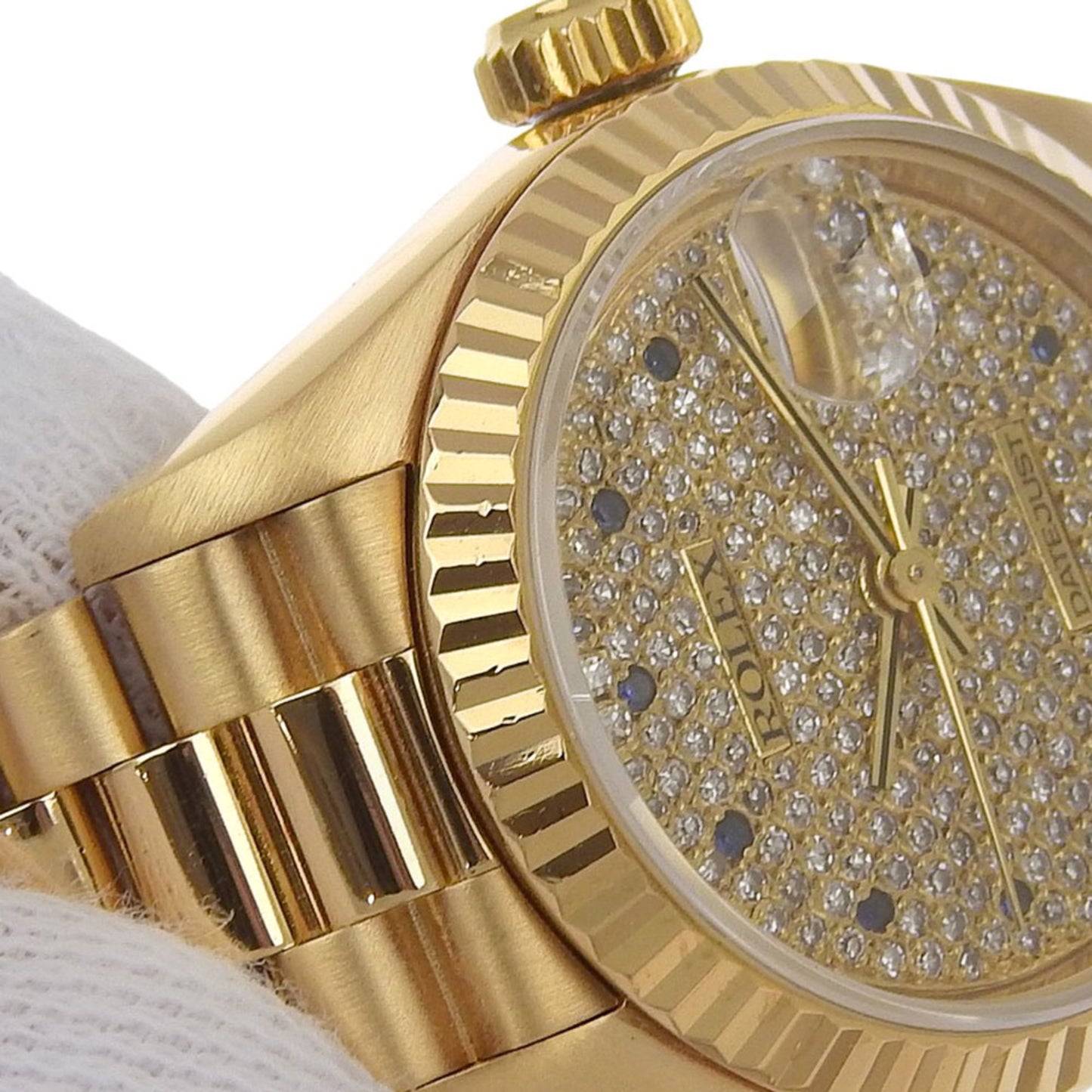 Rolex Datejust Caliber 2135 Watch, 69178ZS, 18K Yellow Gold with Sapphires and Diamonds, Automatic, Analog Display, Dial, Women's