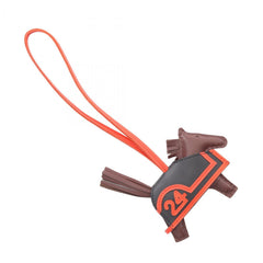 Hermes Hermès Rodeo PM Robeaux Cool Charm Leather Accessory, Anjou Milo, Swift Leather, Women's, Brown, Black, Red, Tail — New - Store Return