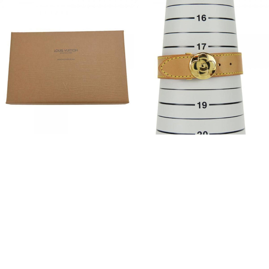 Louis Vuitton Bracelet Good Luck M64448 Tanned Leather Metal Beige Accessory Women's LOUIS VUITTON