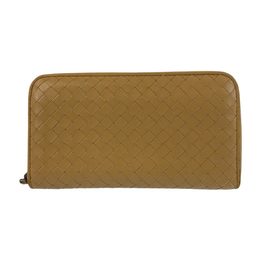 BOTTEGA VENETA Intrecciato Beige Mustard Leather Long Wallet B05493135F Women's