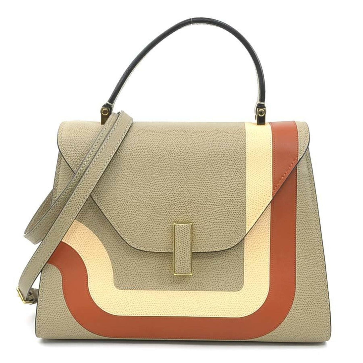 Valextra Iside Medium Leather Shoulder Bag in Greige, Women's, 90170a