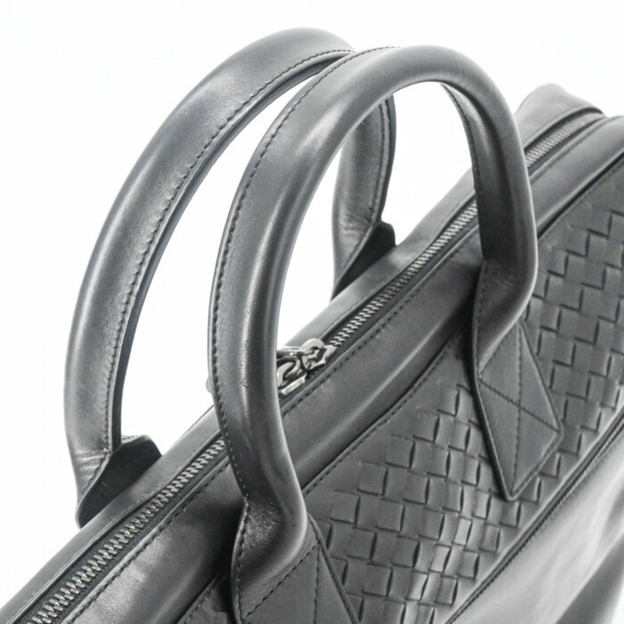 BOTTEGA VENETA Intrecciato Leather Shoulder Bag, Black, Men's, 405557 — New - Store Return