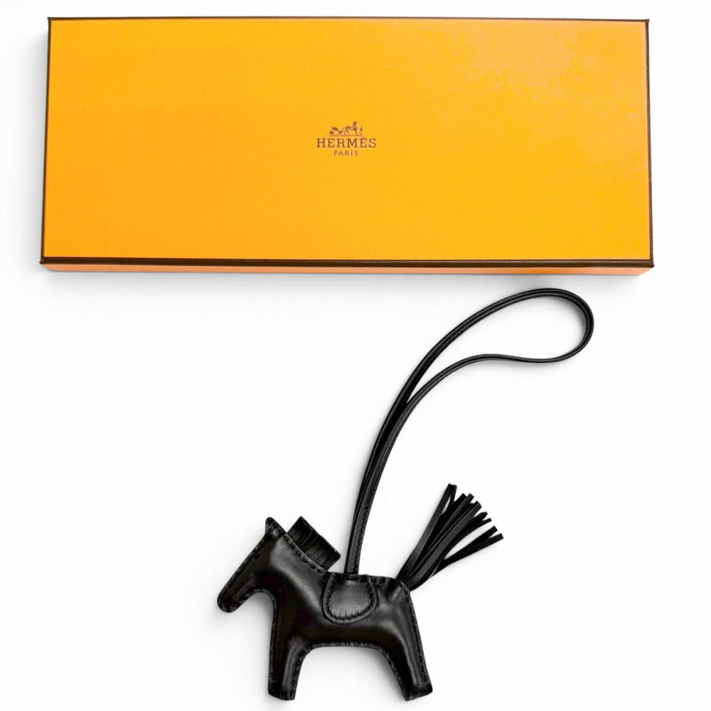 HERMES Rodeo Charm PM Agneau Milo So Black Bag Charm, K Stamp, Made in France, Women's, Comes with Box, Highly Recommended! — Like New