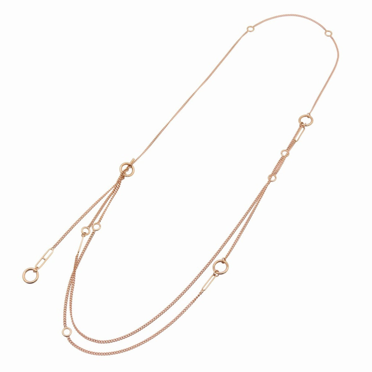 Hermes Like New Hermès Echappé KL8PG Long Necklace 750 Pink Gold 35.3g Jewelry 1314 — Like New