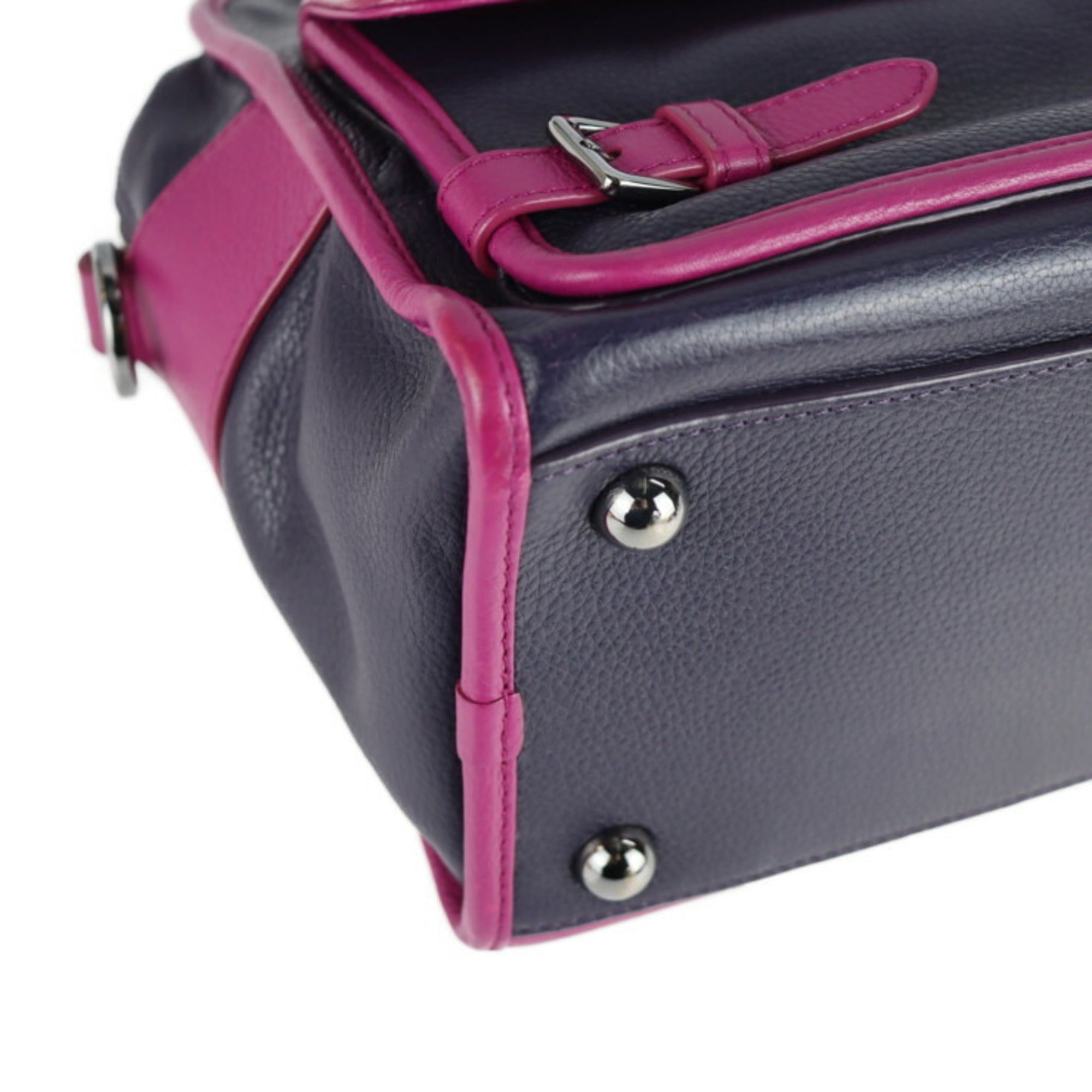 LOEWE Loewe Cruz handbag leather purple pink 2way bicolor — Like New