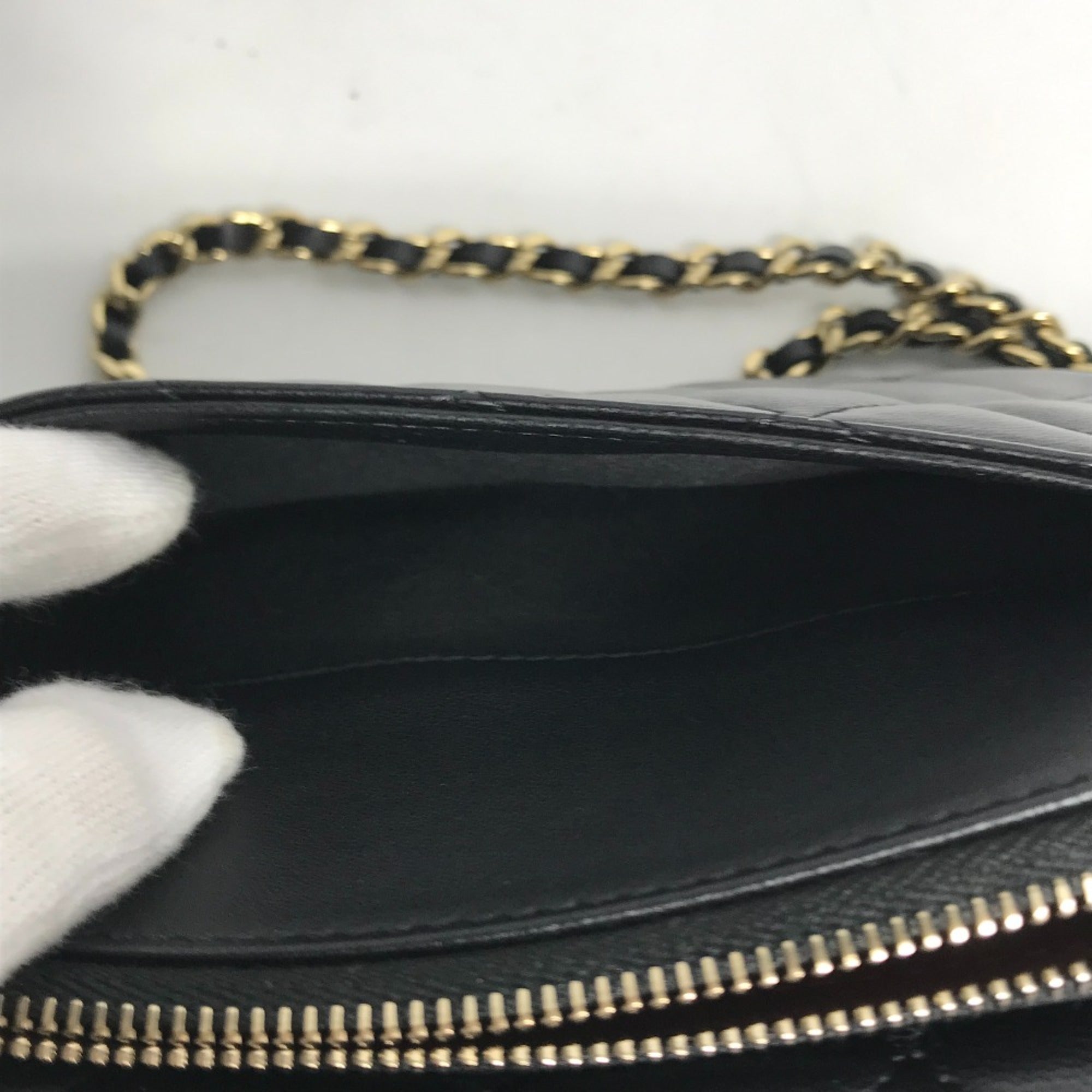 Chanel AP2096 CC Mark Phone Case Wallet CC Crossbody bag Long Wallet Shoulder Bag Black Gold — Like New