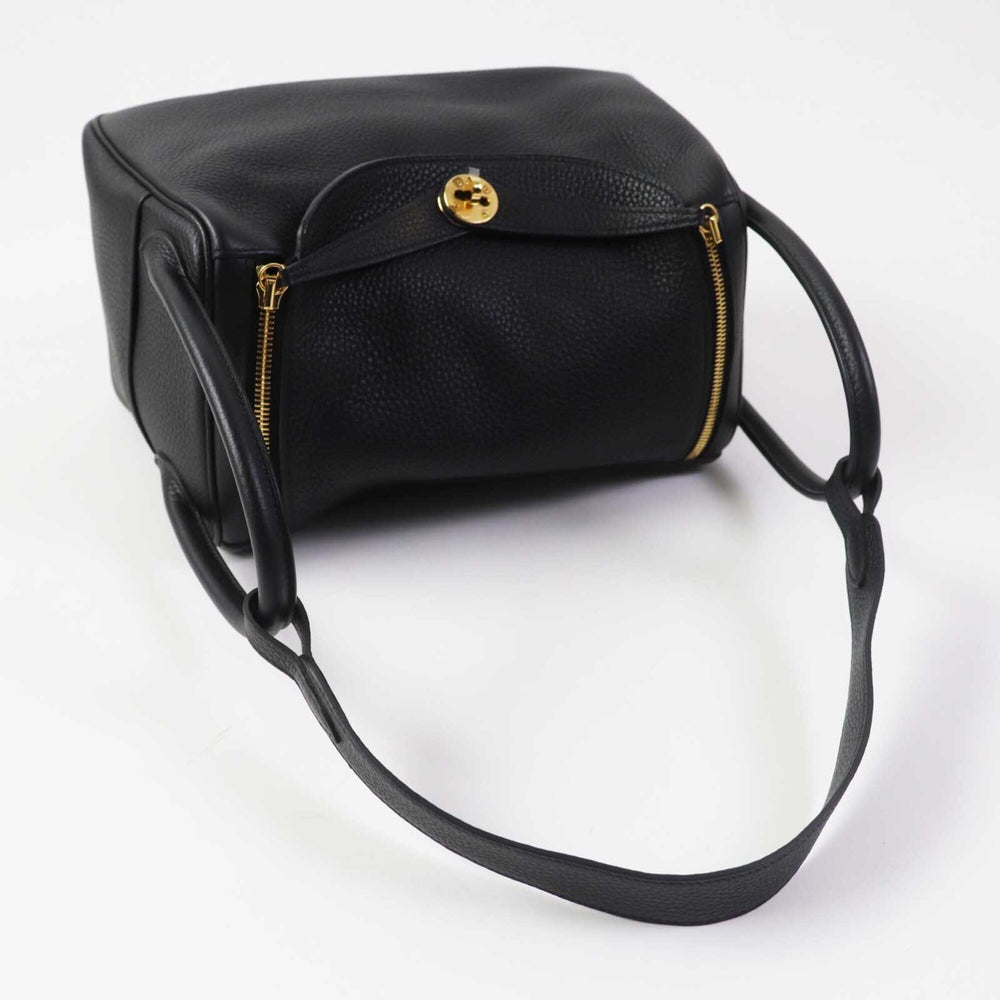 HERMES Lindy 30 Gold Hardware Taurillon Clemence Shoulder Bag Black B Stamp Comes with Dust Made in France Women's — Like New