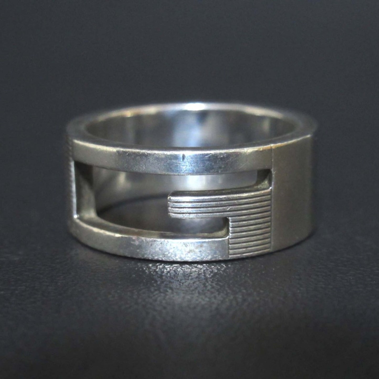 GUCCI Branded G Cutout Ring in Ag925 Silver for Women