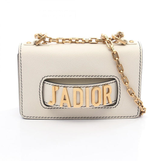 Christian Dior Dior J'Adior Shoulder Bag, Leather, Women's, White, M9002CVWU