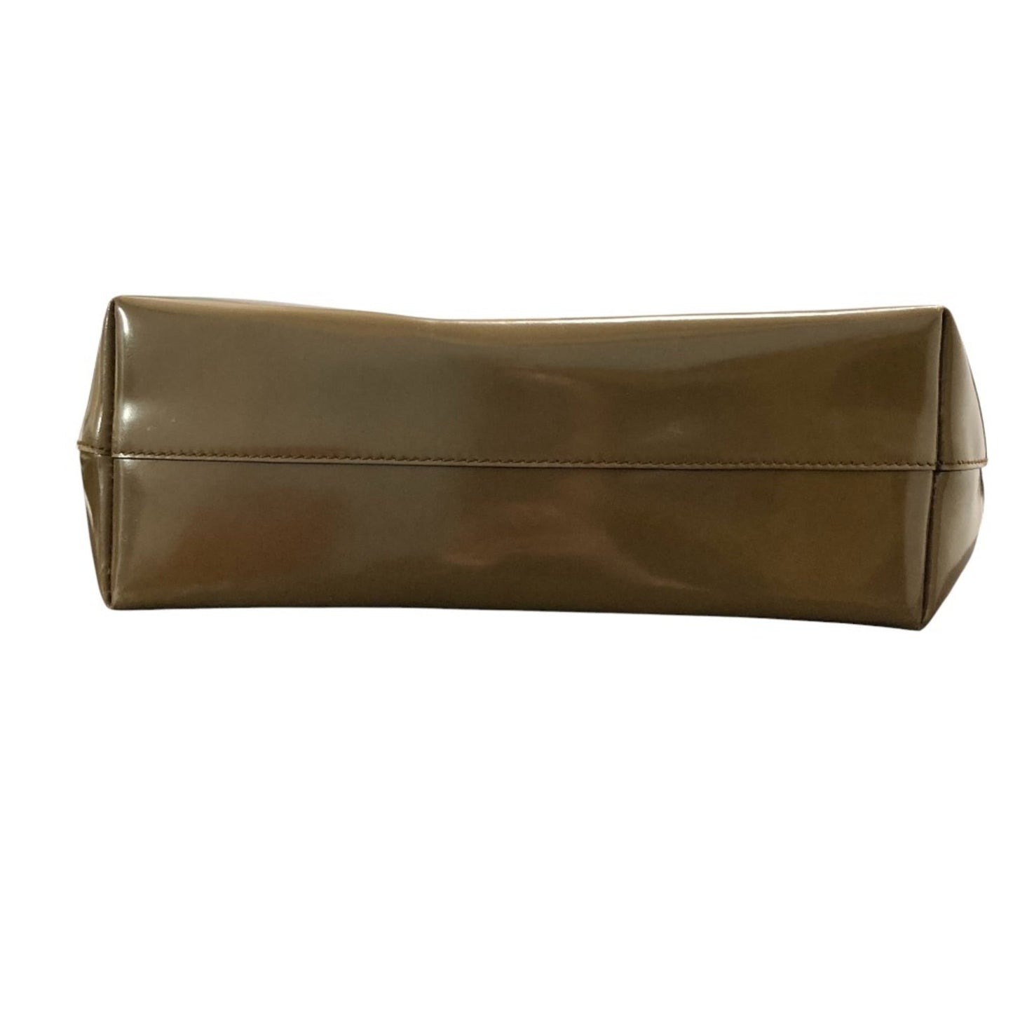 PRADA Prada Coated Leather Tote Bag Khaki Women's