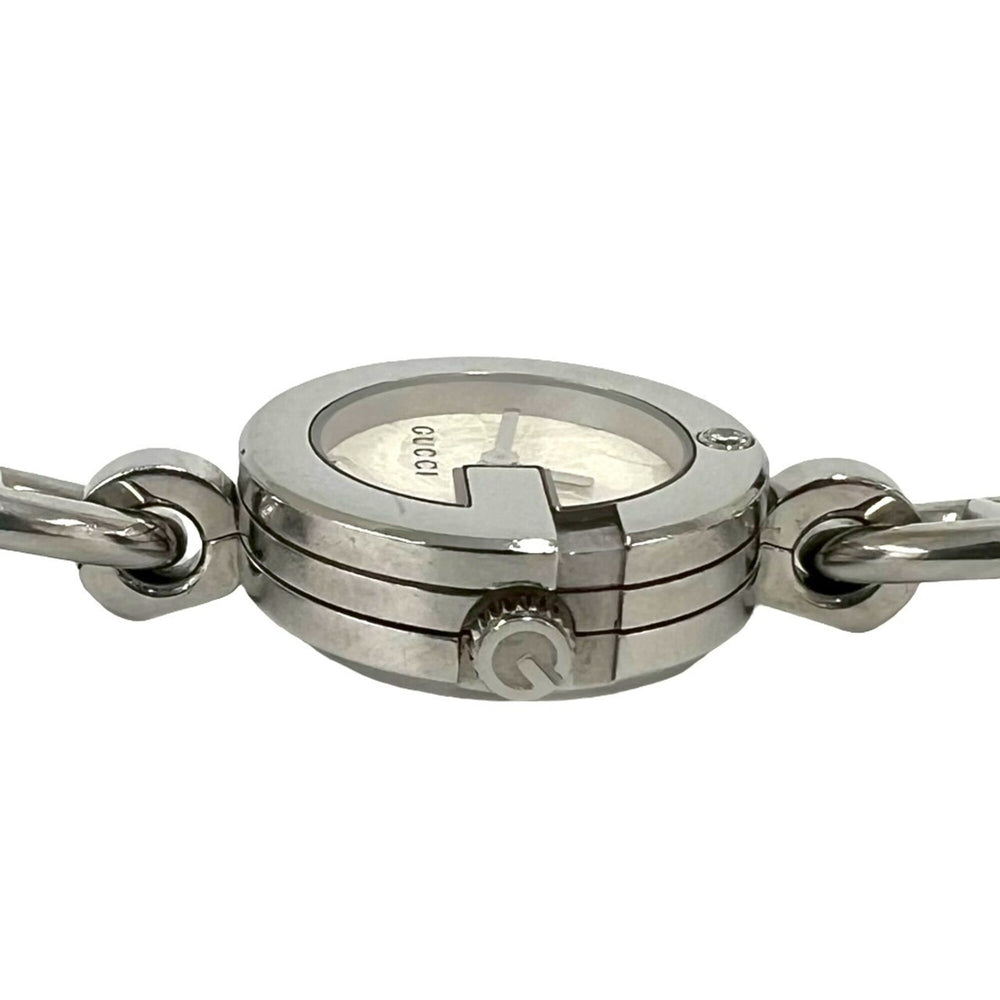 GUCCI Gucci Logo Charm Stainless Steel Quartz Wristwatch Silver 37369 — Good