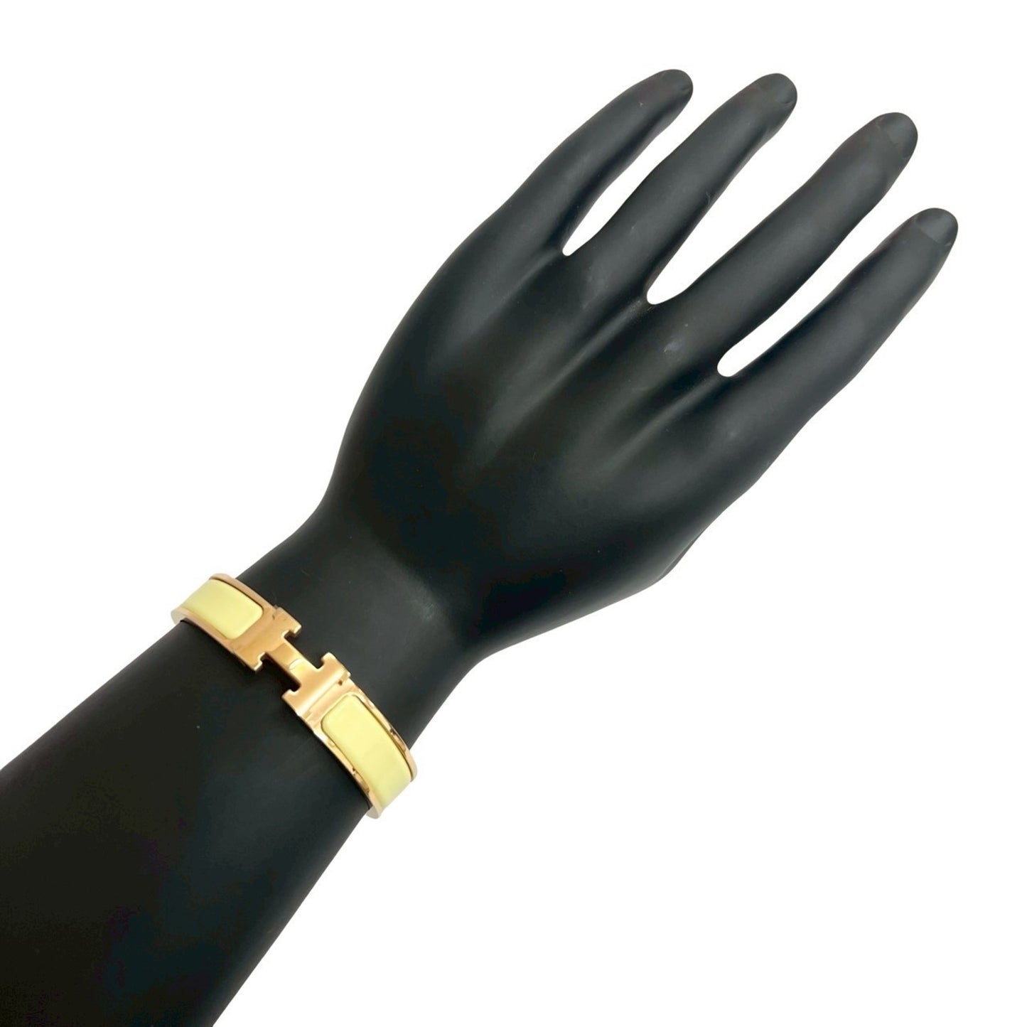 HERMES Click H Bracelet Bangle Women's Accessory Gold Yellow 28420