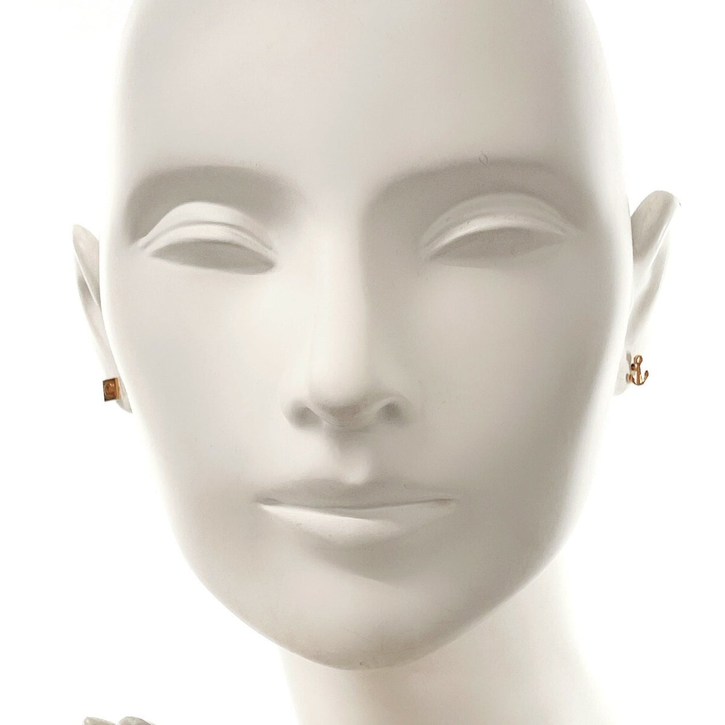 CELINE Anchor Motif Earrings, Metal, Gold, Women's, N5038322