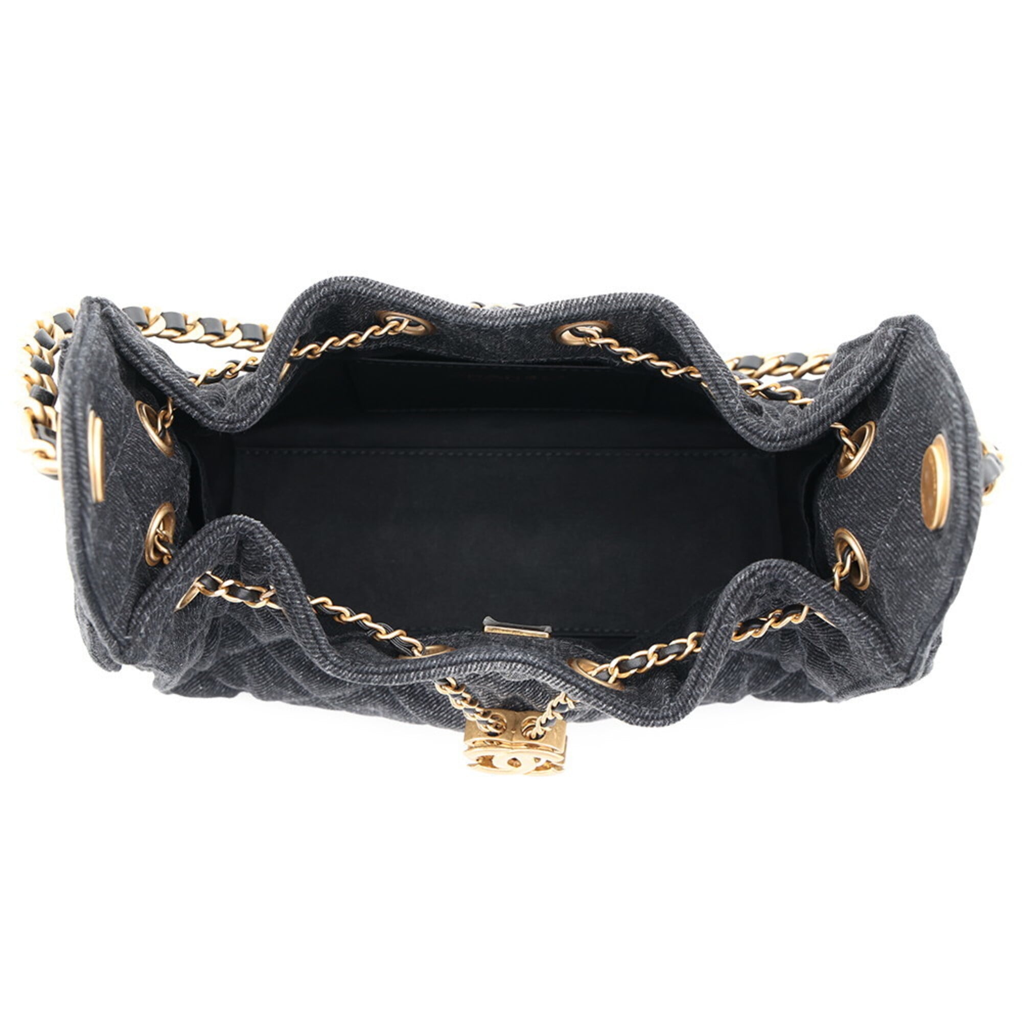 Chanel Chain Shoulder Bag CHANEL25 Mini Coco Mark Denim AS5631 CHANEL Black Handbag Women's — Like New