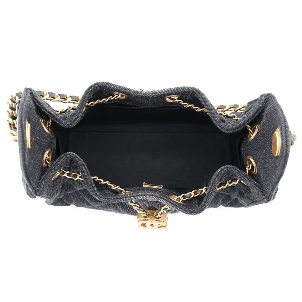 Chanel Chain Shoulder Bag CHANEL25 Mini Coco Mark Denim AS5631 CHANEL Black Handbag Women's — Like New