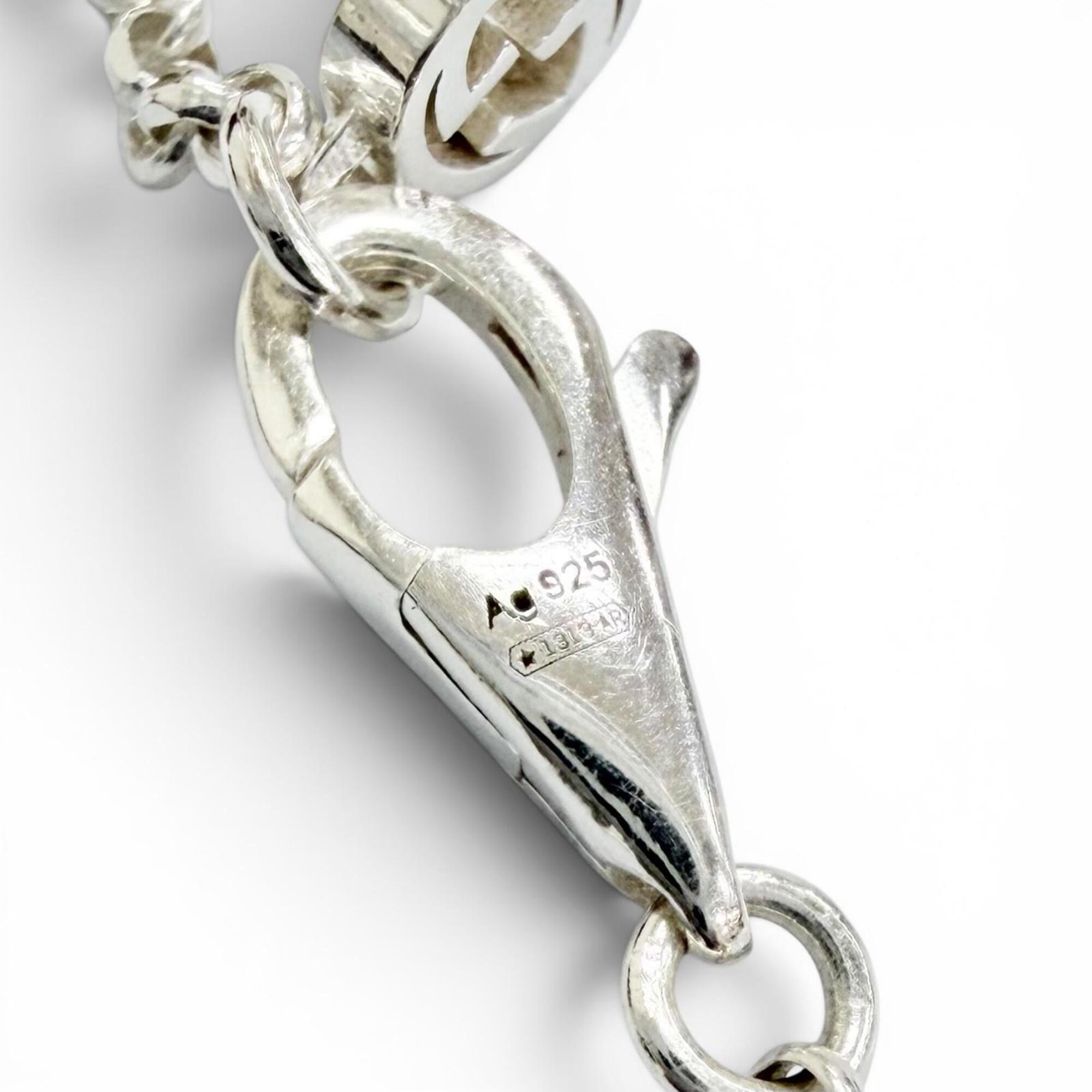 GUCCI 770724 Double G Necklace, 925 Sterling Silver, Weight 5.4g, Women's, Comes with Box and Dust Bag, Very Popular, Highly Recommended! — Like New