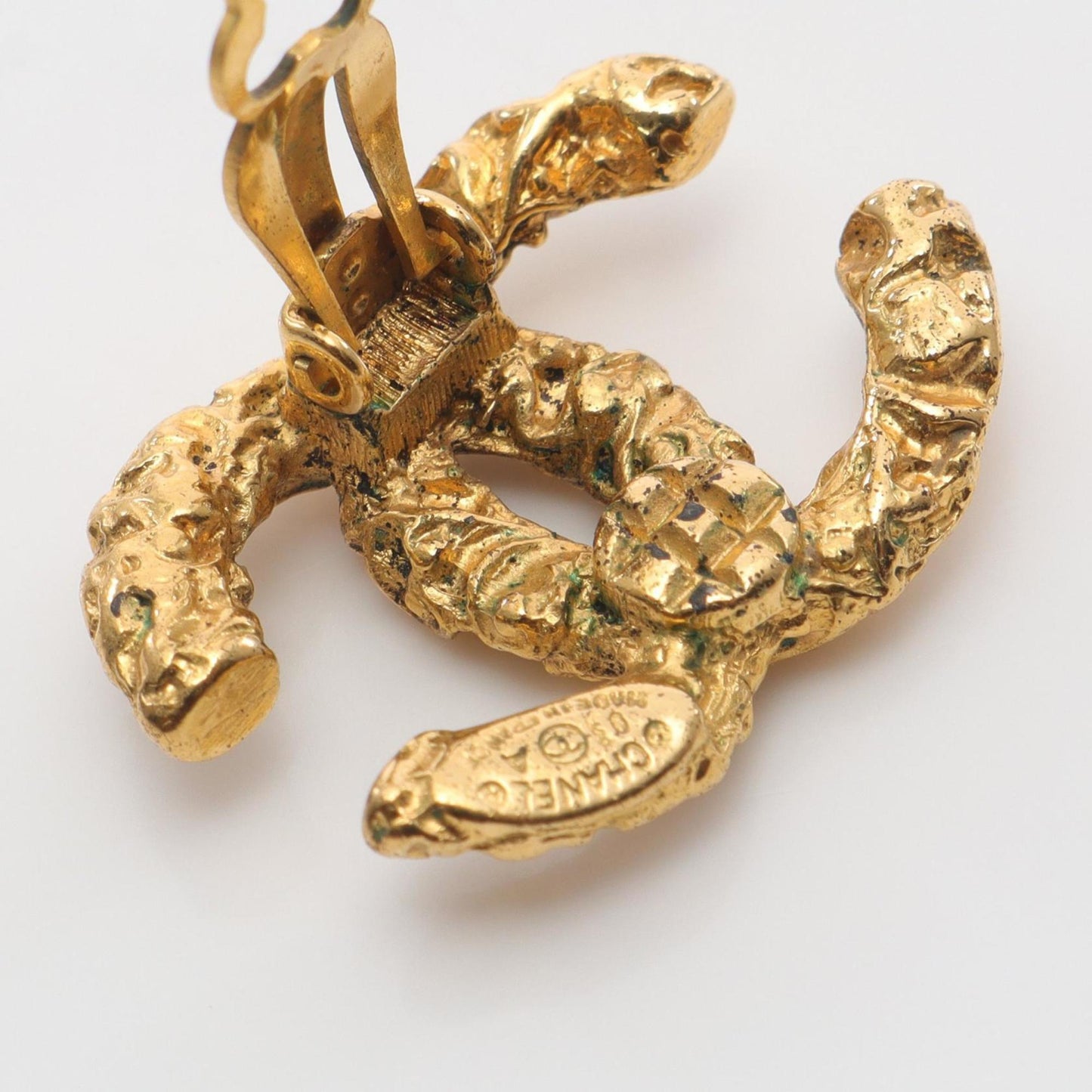 CHANEL Coco Mark Earrings, Gold Plated, Women's