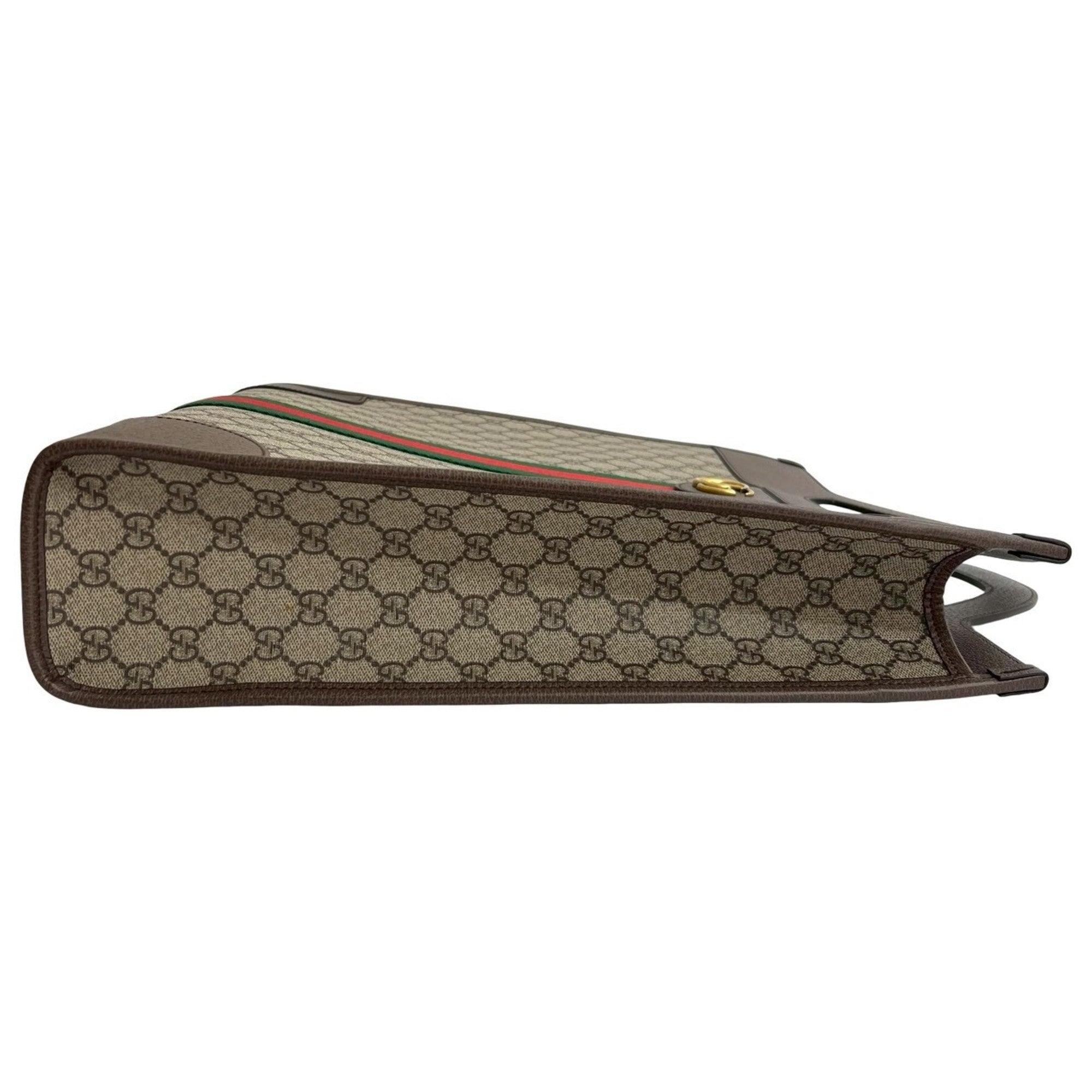 GUCCI Ophidia GG Supreme Sherry Line Leather Handbag, Tote Bag, Business Brown, 63953 — Like New