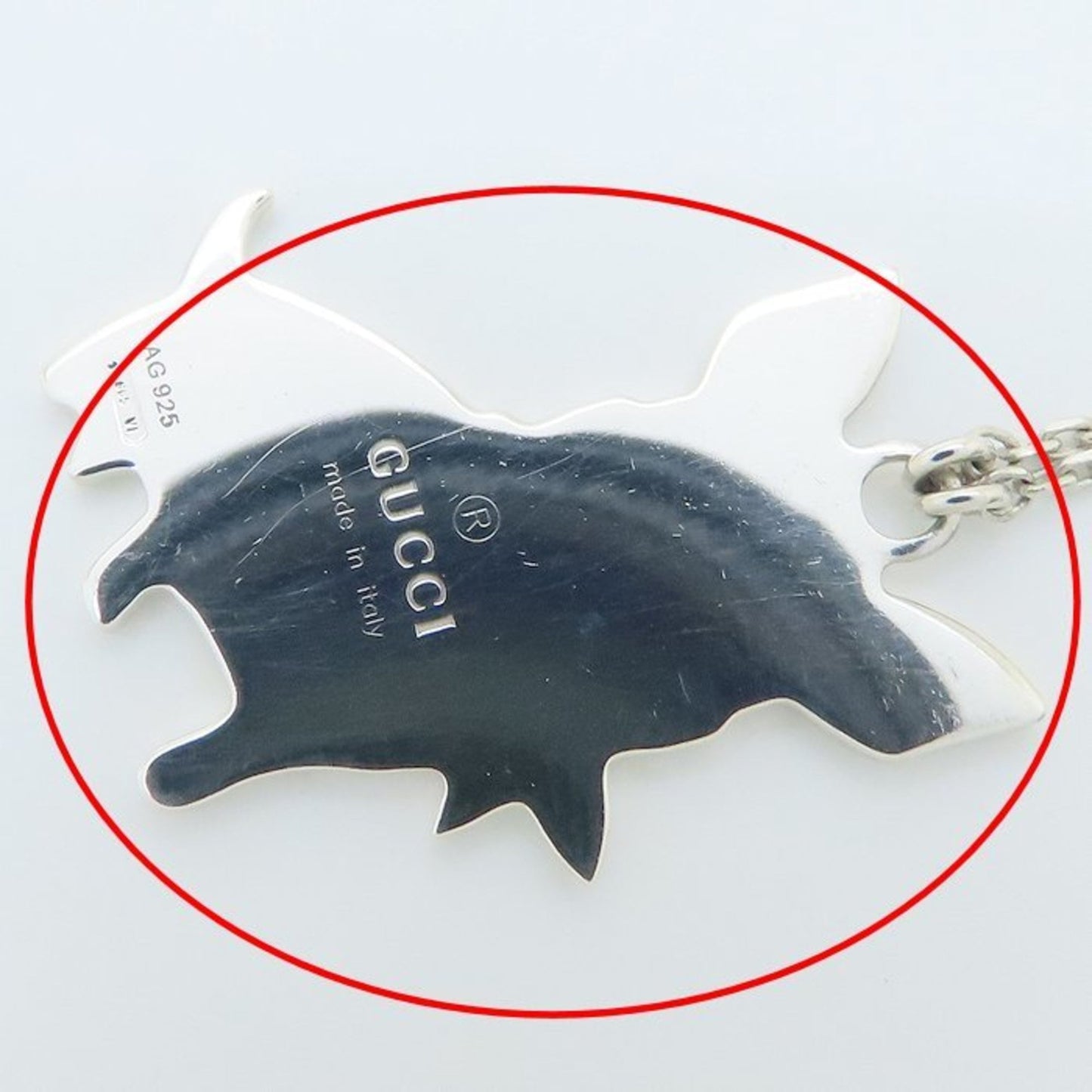 GUCCI French Bulldog Necklace in 925 Sterling Silver for Women, 294636