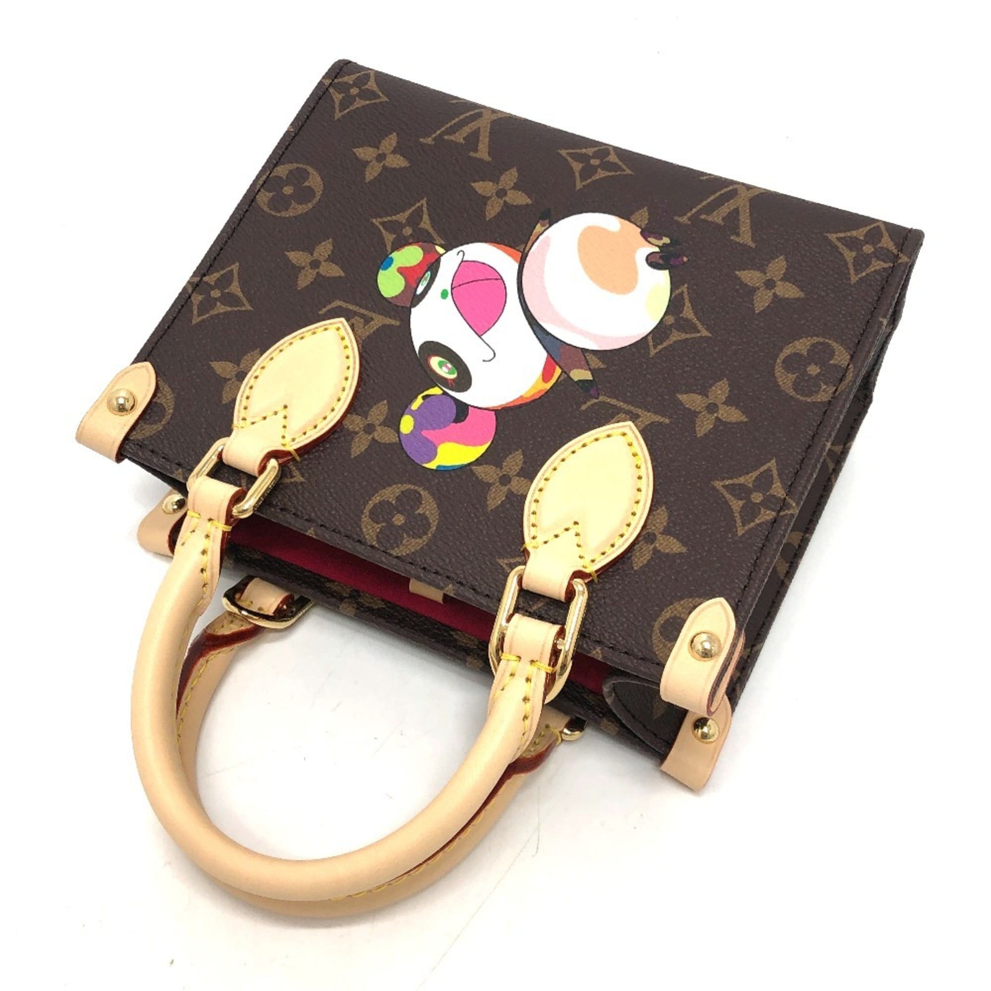 LOUIS VUITTON M13668 LV x TM On the Go BB Takashi Murakami Panda 2WAY Bag Shoulder Handbag Crossbody Monogram Canvas Women's Brown — New