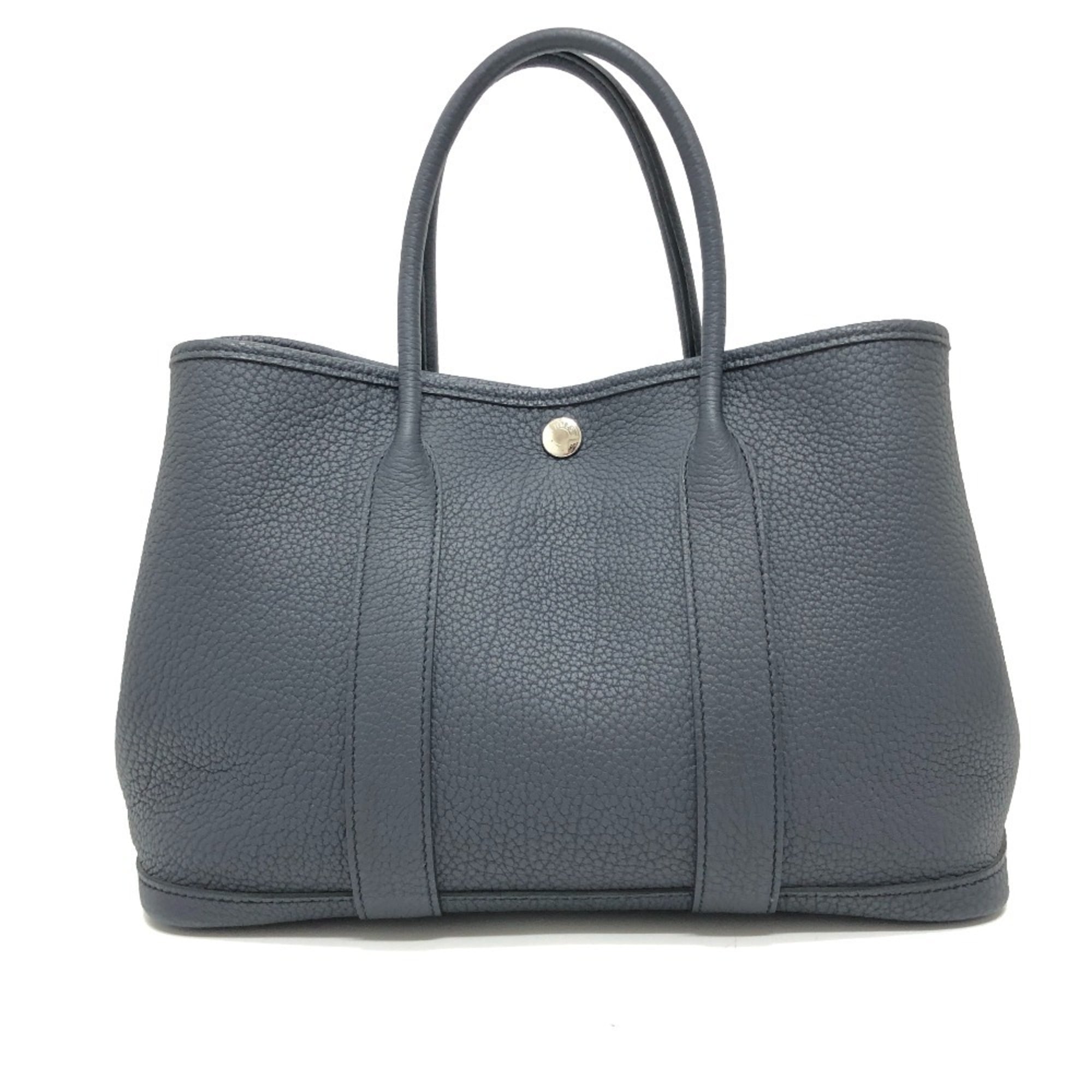 HERMES Garden Party TPM Negonda Handbag Bag Back Leather Women's Black — Like New