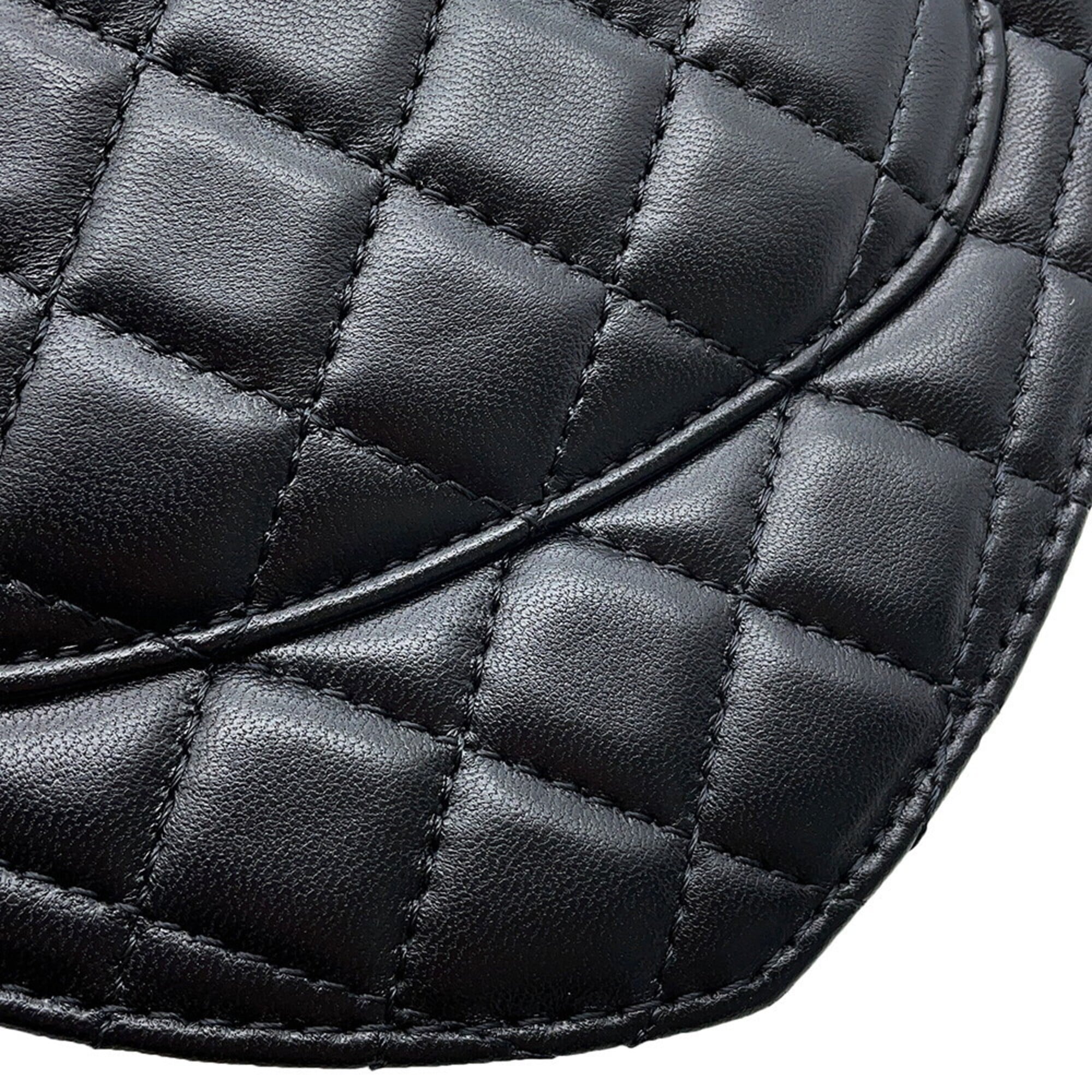 Chanel Chain Shoulder Bag Matelassé Coco Mark Heart Lambskin AS5764 CHANEL Black Handbag Women's — Like New