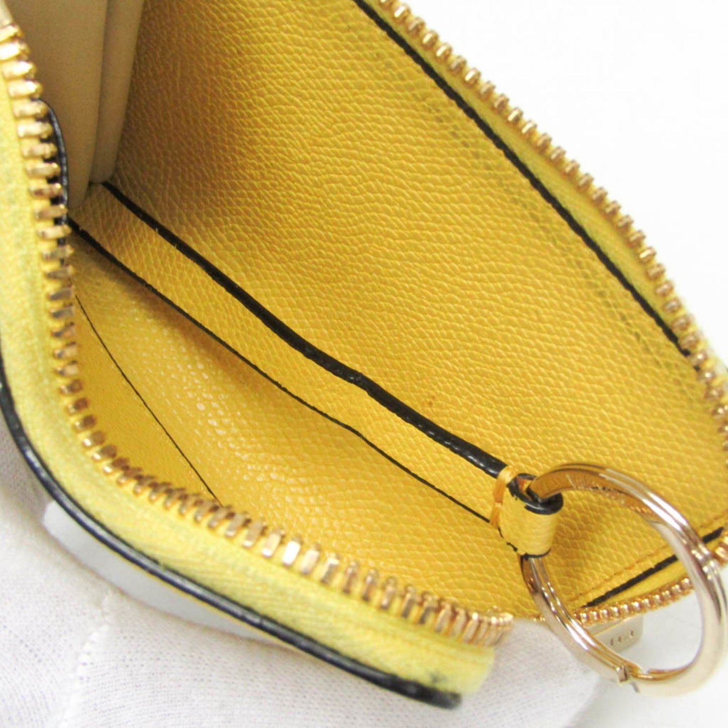 Valextra Multi-case Key Ring Women,Men Leather Coin Purse/coin Case Yellow