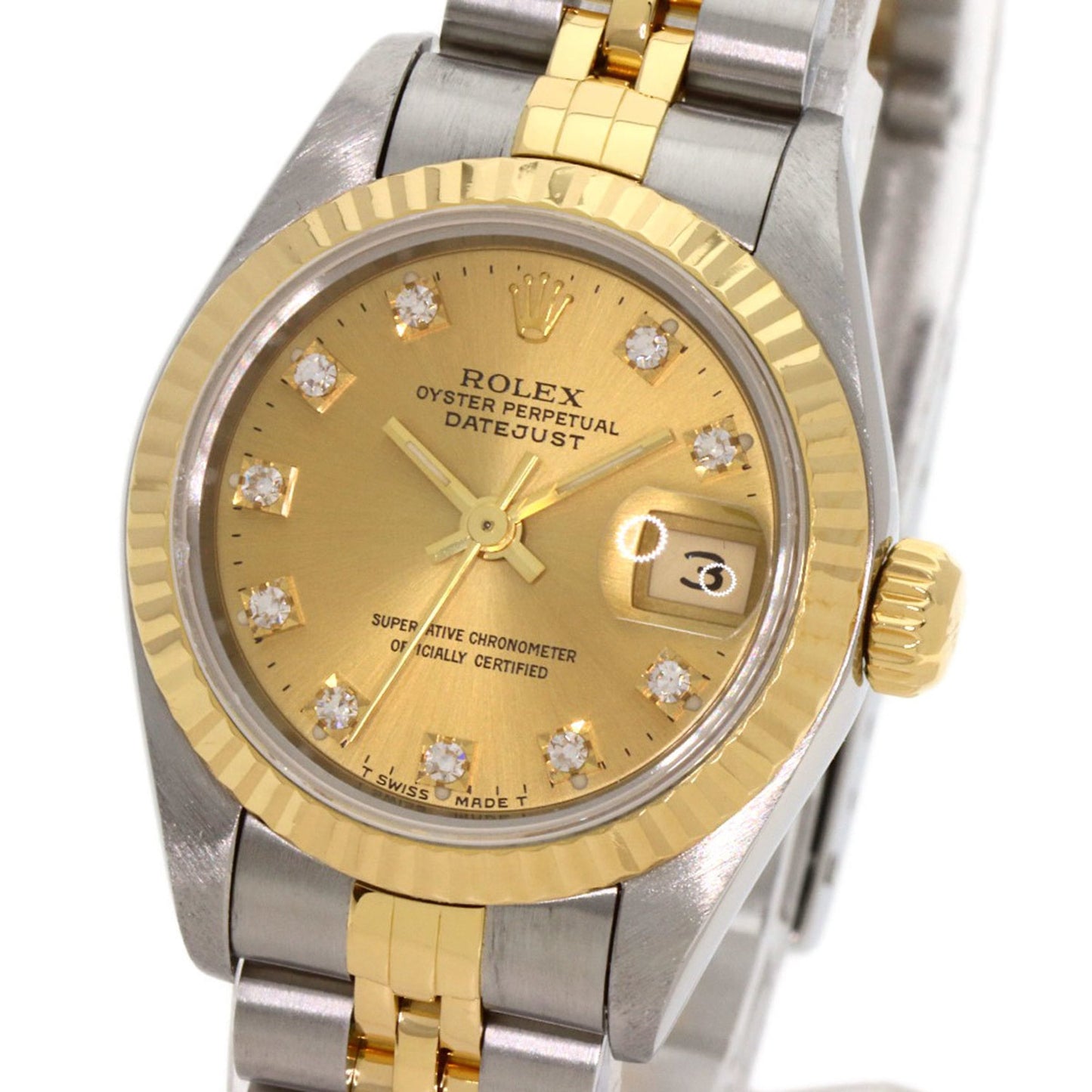Rolex 69173G Datejust 10P Diamond Watch Stainless Steel/SSx18KYG Women's ROLEX