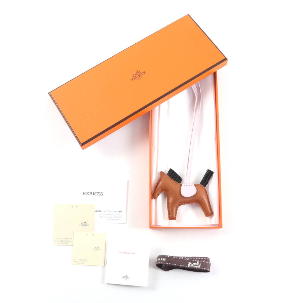 HERMES Rodeo Charm Clan PM Gold Mauve Pale Black Agneau Milo Bag B Stamp Box Included Made in France Women's — Like New