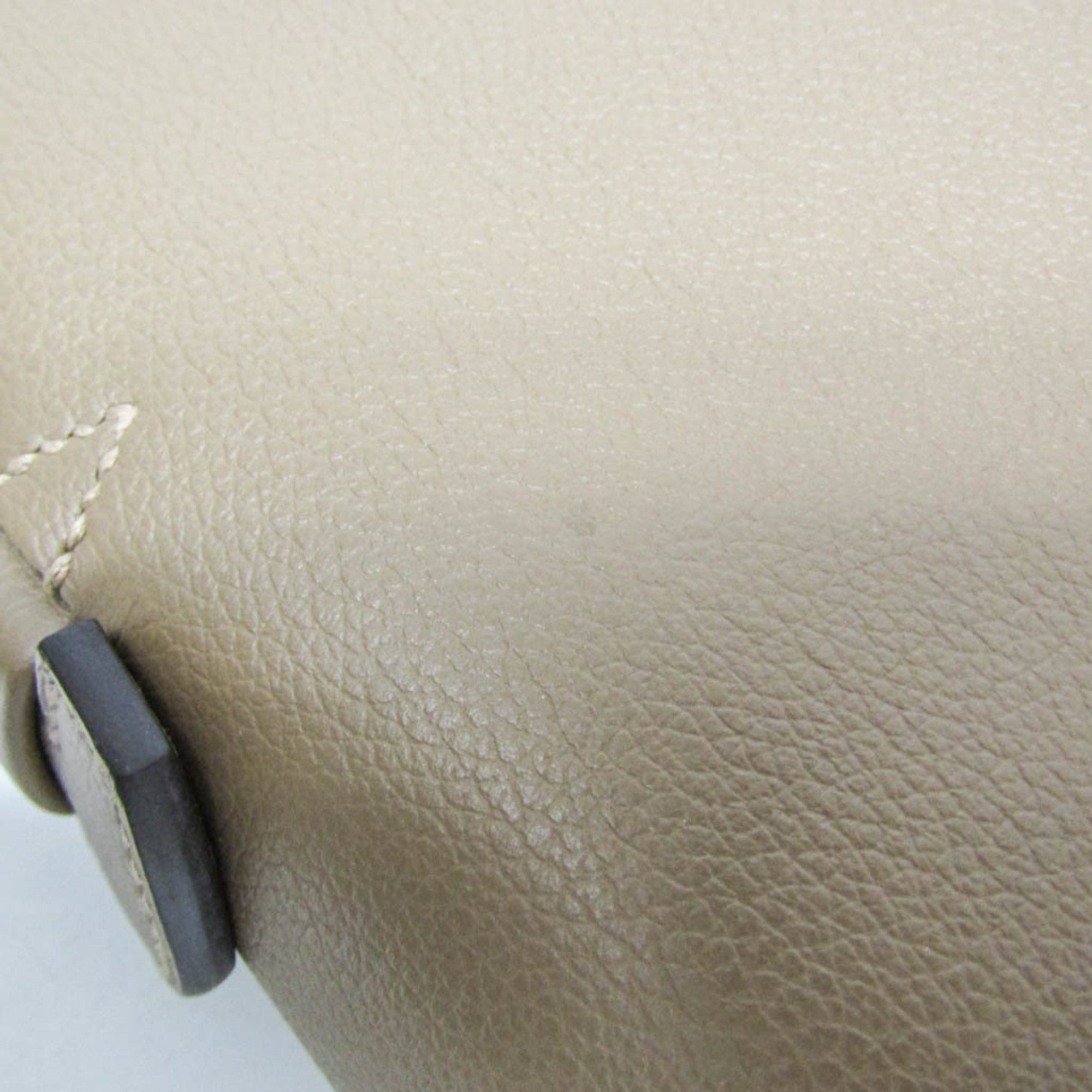 Hermes Sac A Depeche Men's Taurillon Clemence Leather Briefcase,Document Case Etoupe Gray — Like New