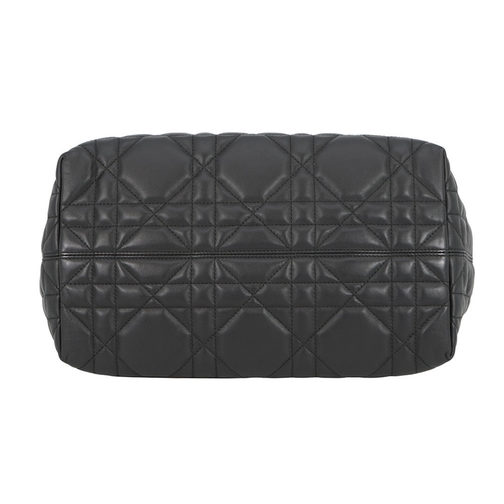 Christian Dior Macro Cannage Toujours Medium Leather Handbag M2821OSNW_M900 Black Women's — Like New