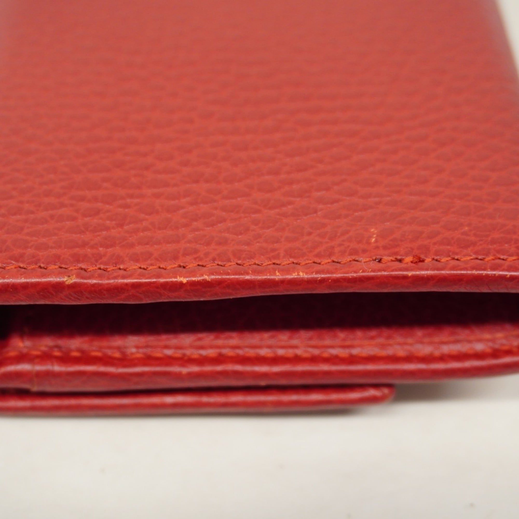 Gucci GG Marmont Long Wallet 456116 Leather Red Women's