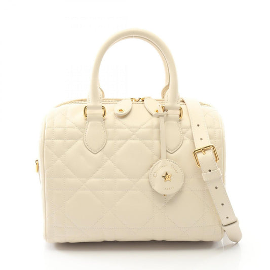 Christian Dior Dior Groove 25 Macrocannage Handbag, Leather, Women's, White, M1365UBOL