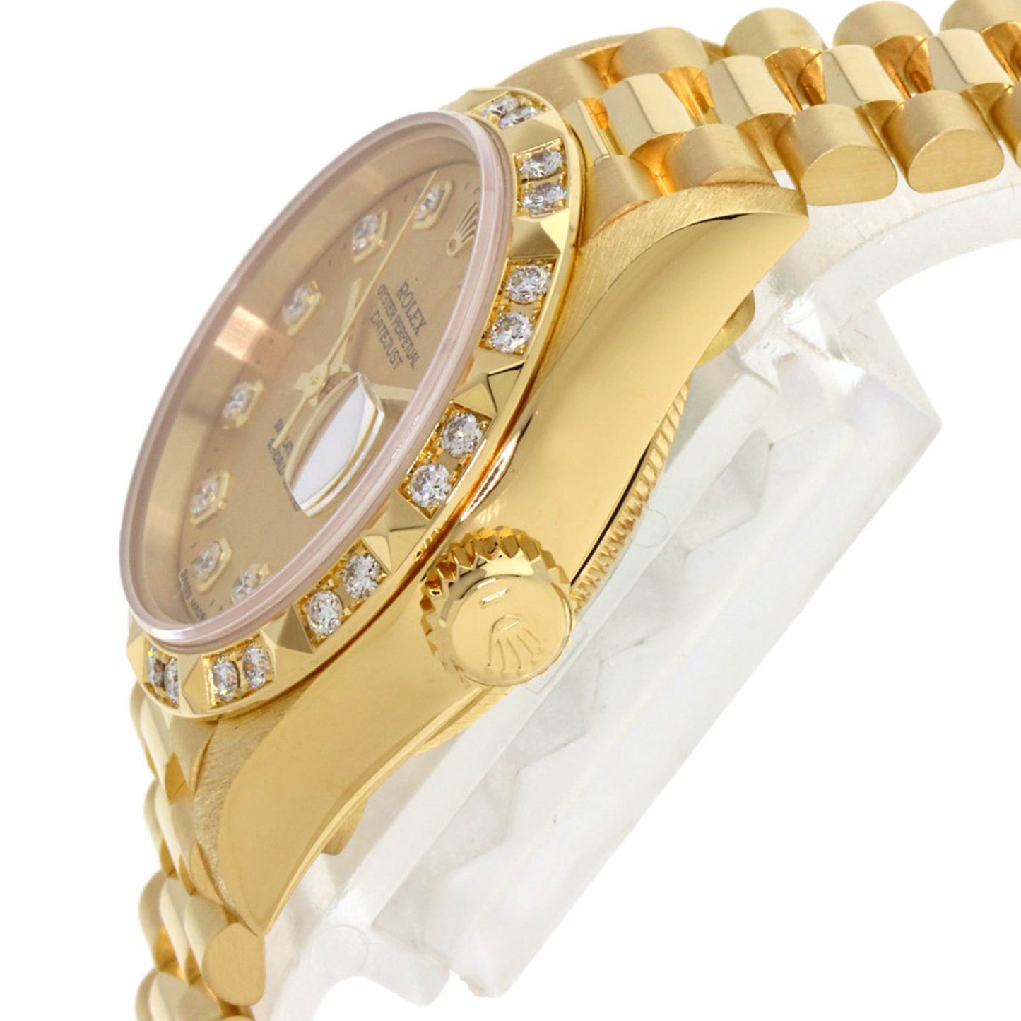 Rolex 69258G Datejust Bezel with 10 Diamonds, 18K Yellow Gold/18KYG/Diamond Women's Watch