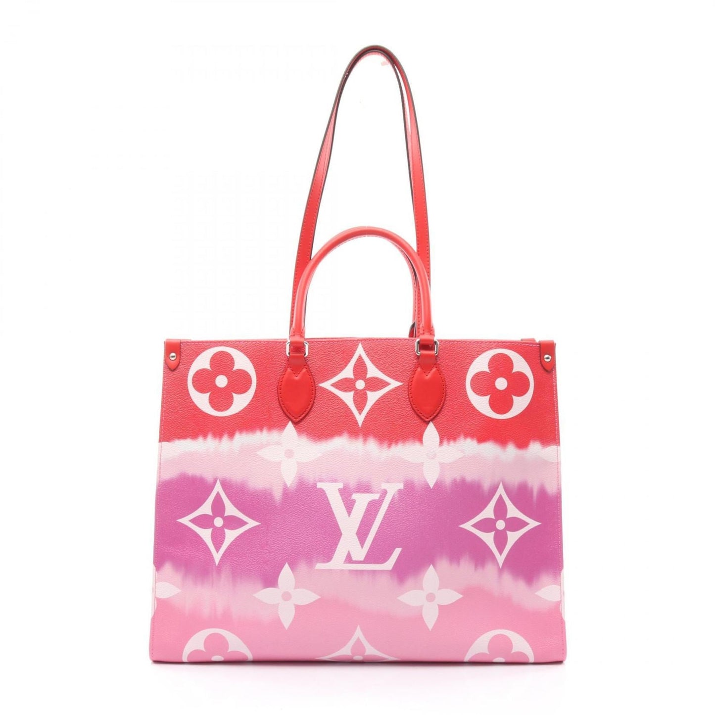 Louis Vuitton On the Go GM LV Escale Rouge Tote Bag in Monogram Giant Leather, Women's, Red and Pink Multicolor, M45121