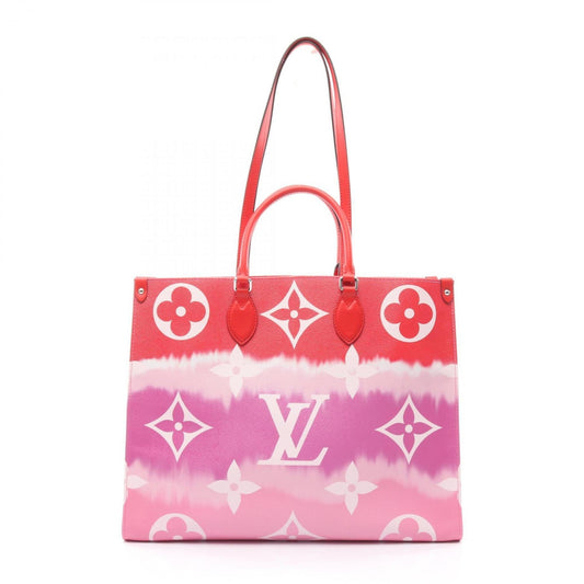 Louis Vuitton On the Go GM LV Escale Rouge Tote Bag in Monogram Giant Leather, Women's, Red and Pink Multicolor, M45121
